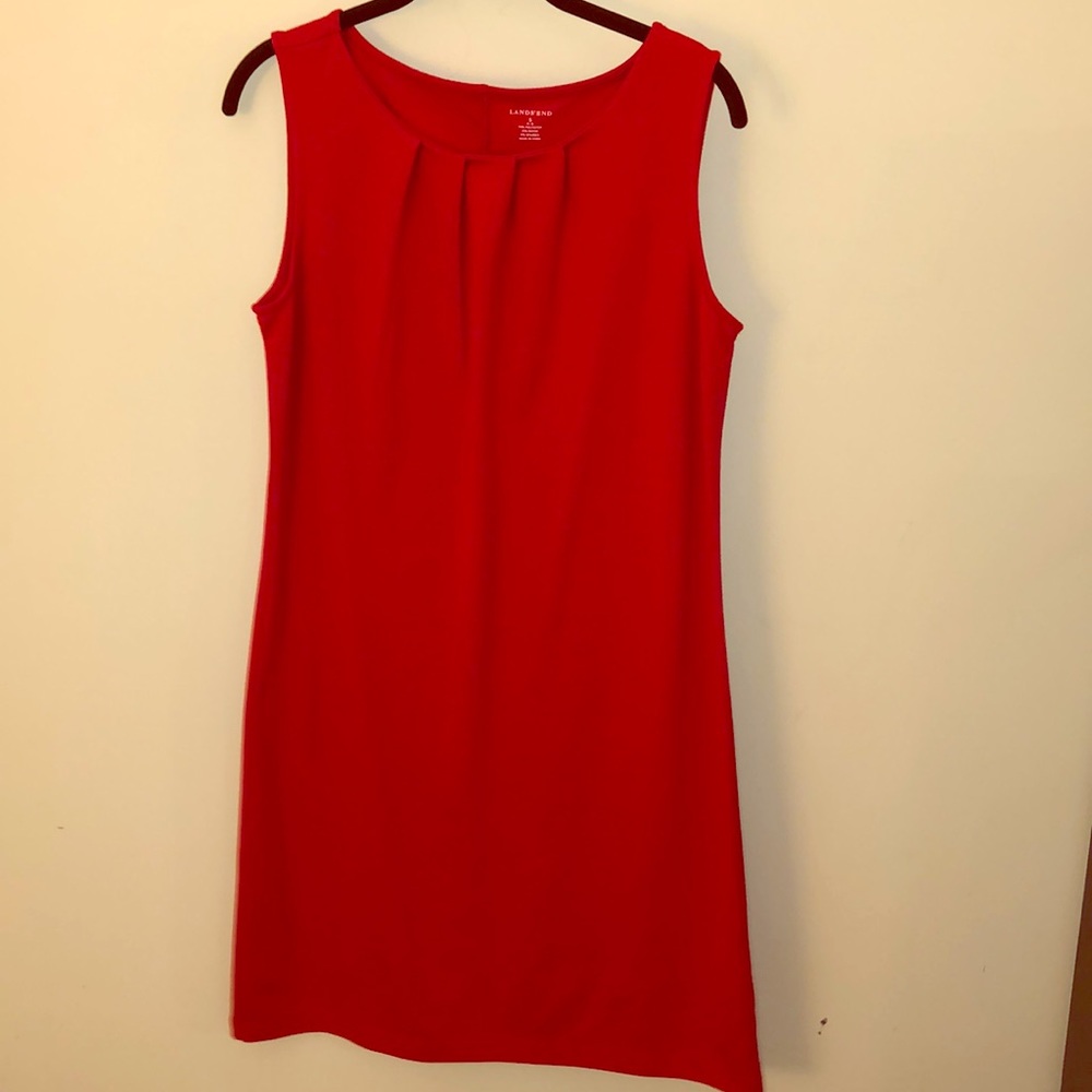 Red Lands’ End Sleeveless Dress
